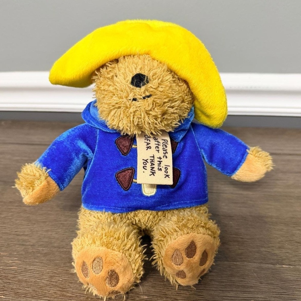 Paddington Bear Plush YOTTOY Blue Raincoat Yellow Hat Storybook Stuffed Animal